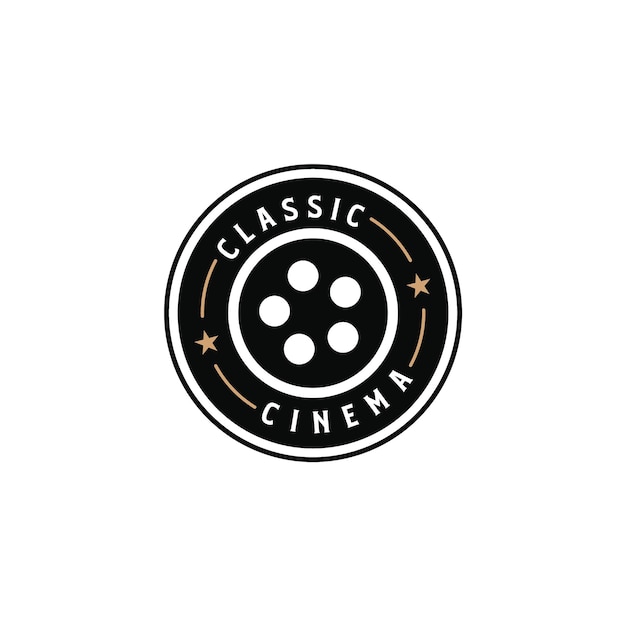 Le Logo De Silhouette De Hipster Rétro Vintage Cinéma Classique Conçoit Des éléments