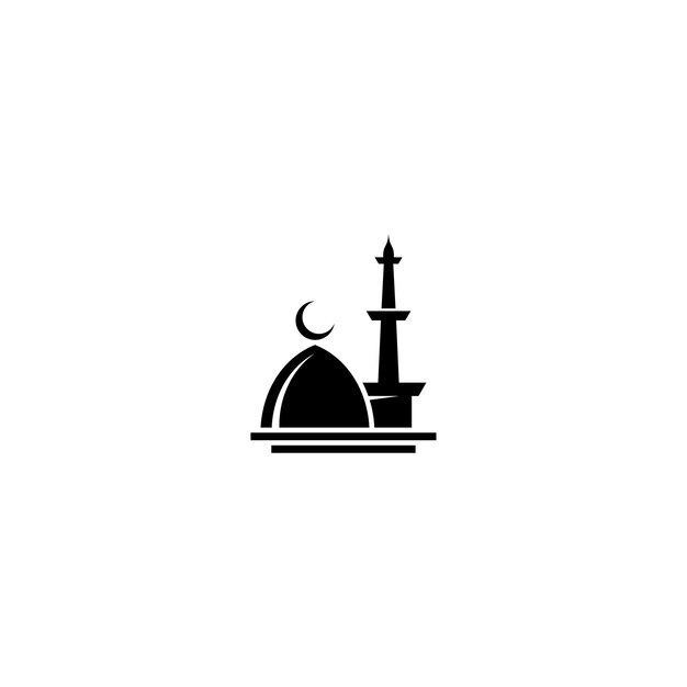 Logo De La Silhouette De La Mosquée En Noir
