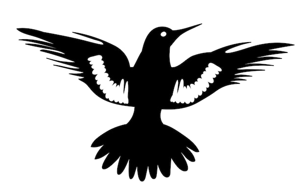 Logo De Silhouette D'un Oiseau Volant Sur Un Vecteur De Fond Blanc