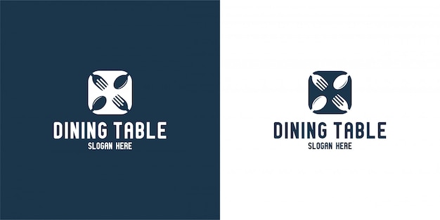 logo de silhouette de table à manger