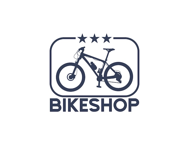 Logo De Silhouette De Vélo De Magasin De Vélo