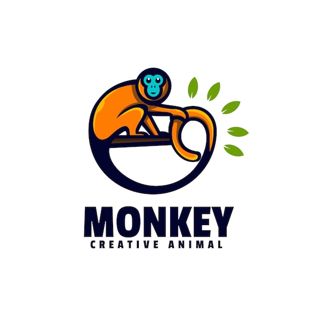 Logo Singe Style Mascotte Simple