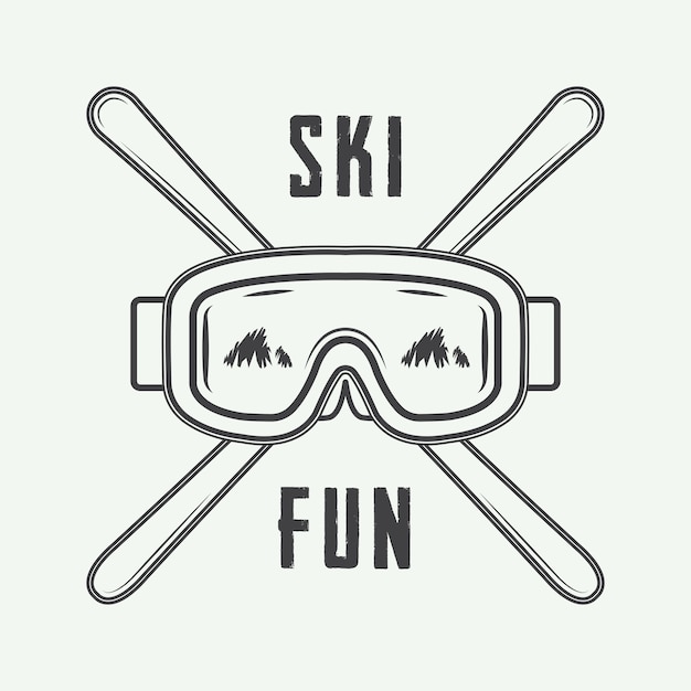 Vecteur logo ski ou sports d'hiver