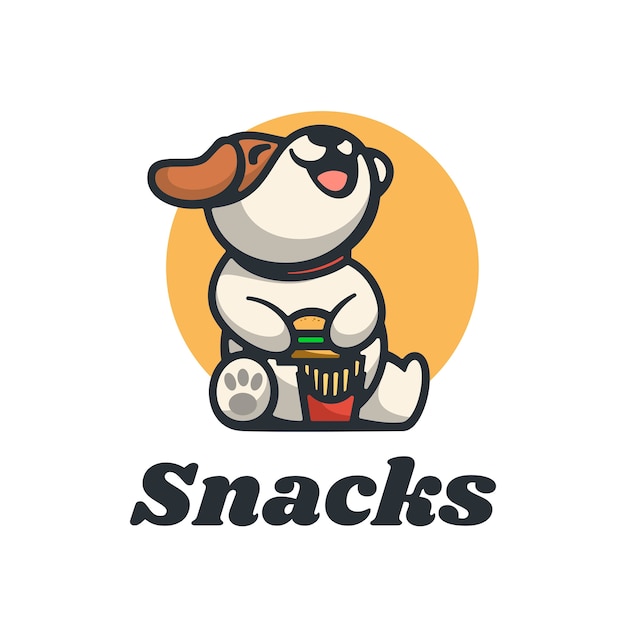 Logo Snacks Style De Mascotte Simple.