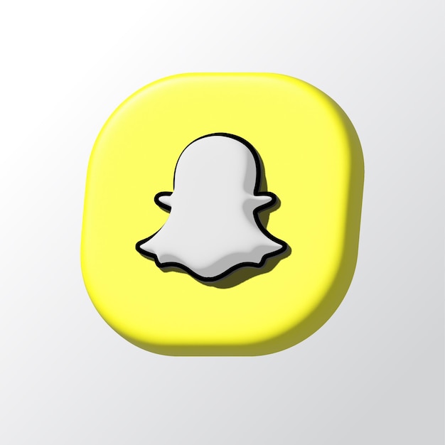 Vecteur logo snapchat rendu 3d