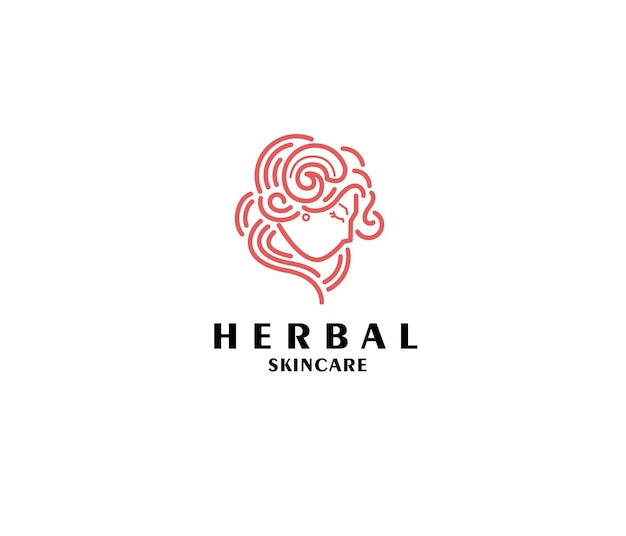 Logo De Soins De La Peau Herbal Girl