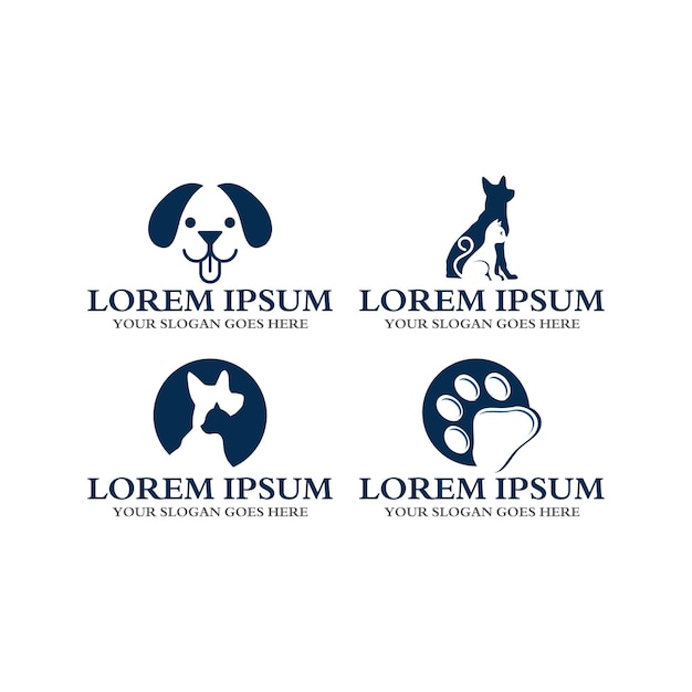 Vecteur logo de soins pour animaux de compagnie logo vétérinaire