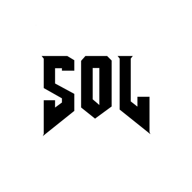 Le logo SOL est une combinaison de couleurs noir et blanc, le logo SOL vectoriel, l'icône SOL, l'alphabet et la typographie.