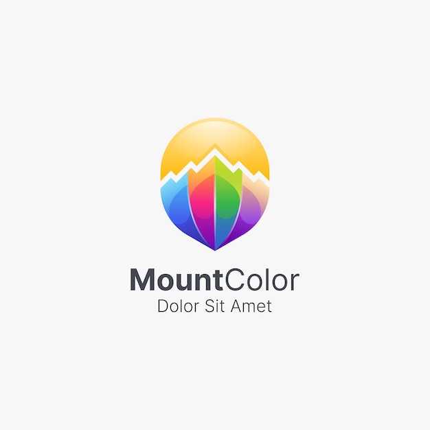 Logo De Soleil De Montagne Coloré Abstrait