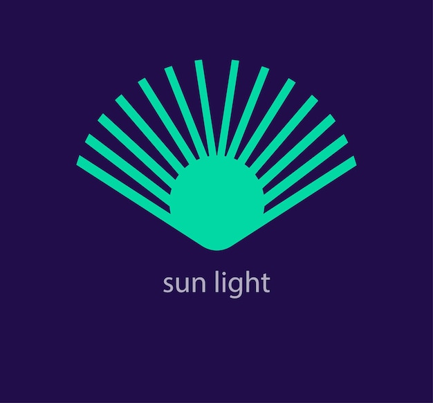Vecteur logo de soleil unique couleur de conception moderne vecteur de modèle de logo de faisceau géométrique
