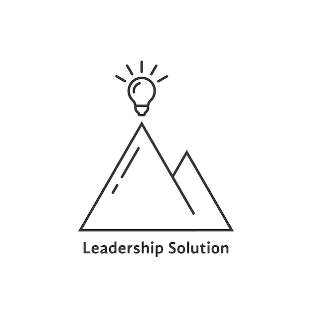 Logo De Solution De Leadership Avec Ampoule Lumineuse. Concept De Lampe, Remue-méninges, Tourisme, Mission, Stratégie, Rayon, Victoire. Style Plat Tendance Leadership Moderne Logo Design Illustration Vectorielle Sur Fond Blanc