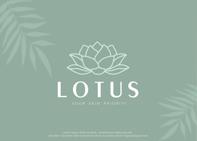 Vecteur logo de spa de beauté vert fleur de lotus