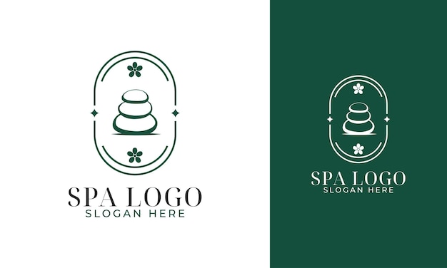 Logo De Spa Avec Pierre Et Concept Minimaliste