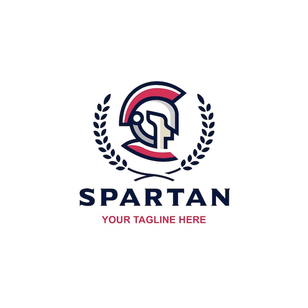 Logo Spartan Face Face Crest