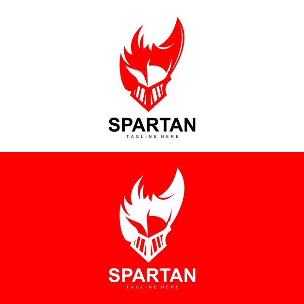 Logo Spartiate Guerre Casque Costume Vecteur Armure Barbare Icône Viking Gym Fit Design Fitness