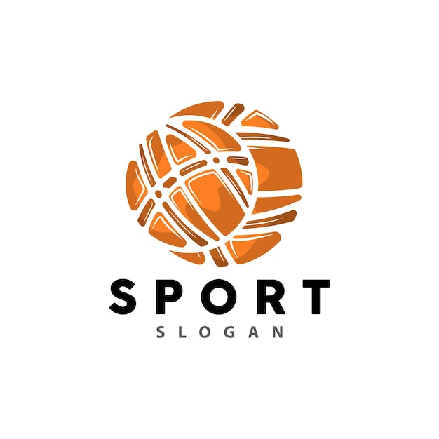 Logo Sport Logo Basket Ball Vector Design Minimaliste Simple Icône Symbole Illustration