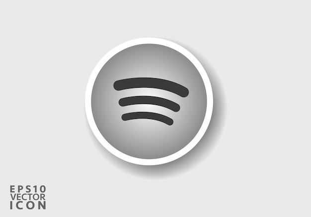 Logo Spotify Logotype d'icône de médias sociaux réaliste Modèle d'icône plate Spotify couleur noire modifiable