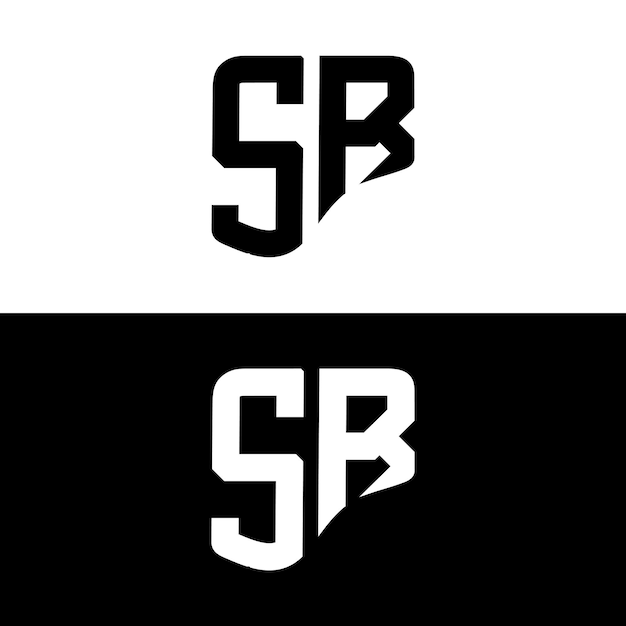 Logo Sr Création De Logo En Lettre Sr Avec Couleur Noir Et Blanc