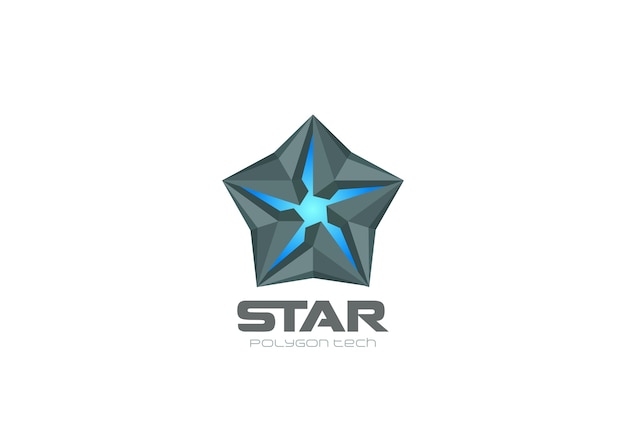 Vecteur logo star de la technologie isolé sur blanc
