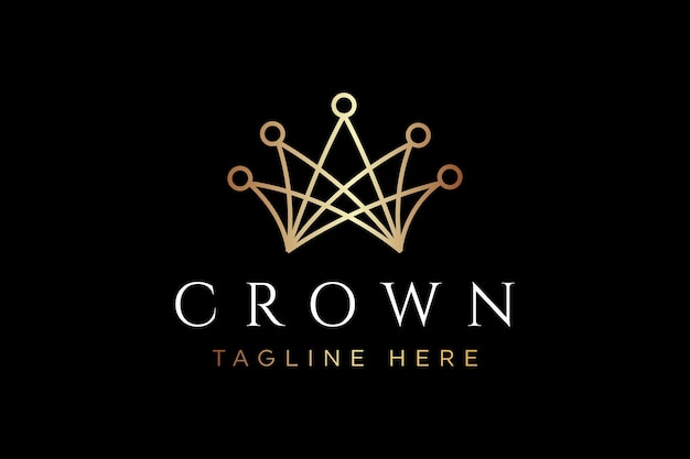 Logo de style artistique de la couronne de luxe