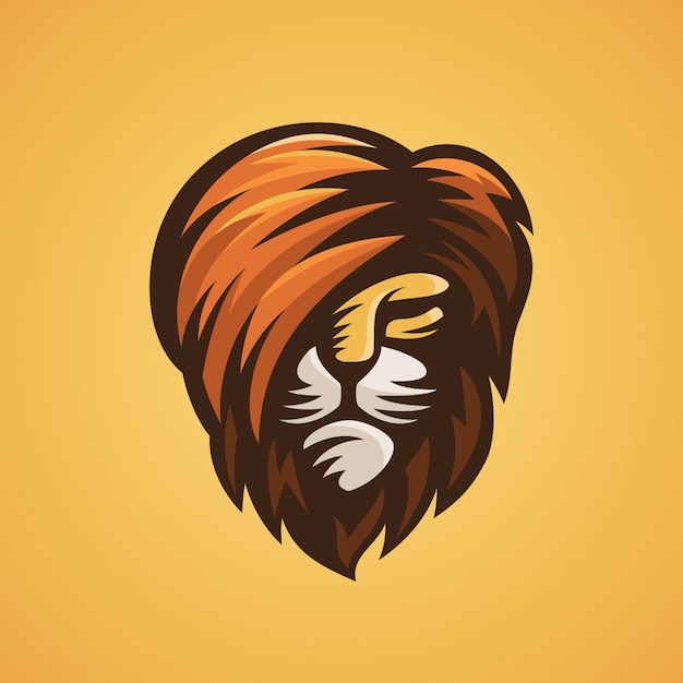 Logo De Style De Cheveux De Lion