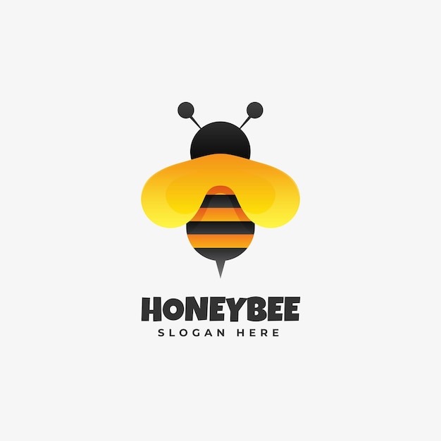Vecteur logo de style coloré dégradé honey bee
