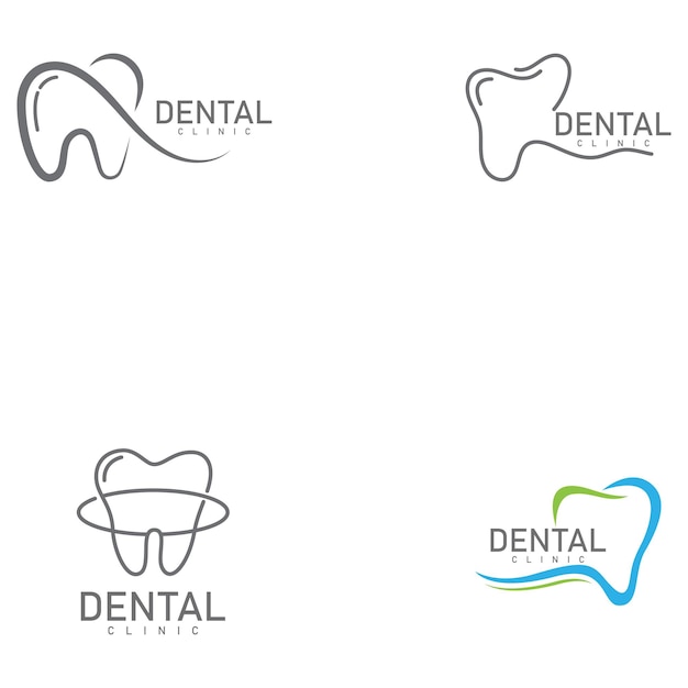 Logo De Style De Ligne Dentaire Illustration De Modèle Vectoriel De Logo D'icône De Soins Dentaires