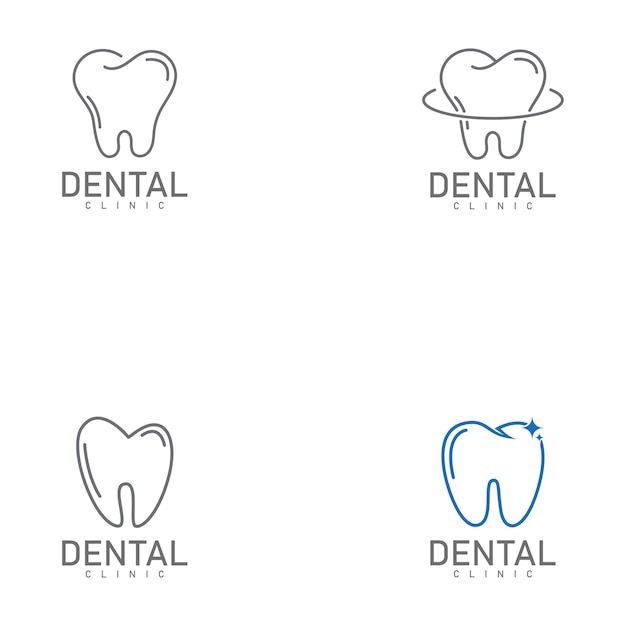 Logo De Style De Ligne Dentaire Illustration De Modèle Vectoriel De Logo D'icône De Soins Dentaires
