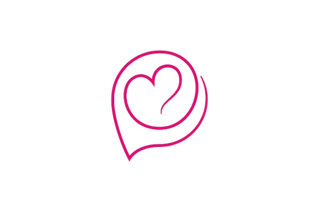 Logo De Style De Ligne Simple De Chat D'amour