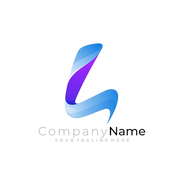 Logo L avec style moderne de modèle de conception simple