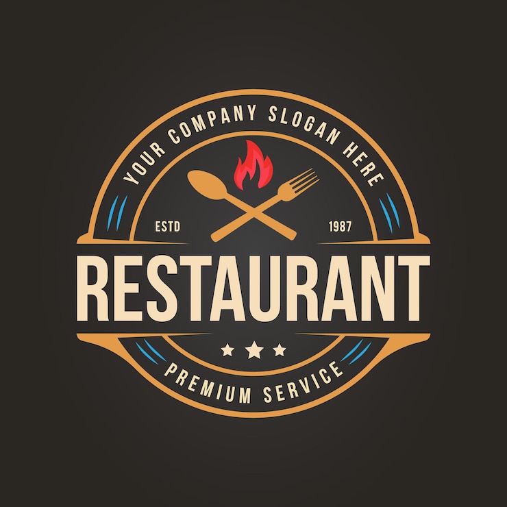Vecteur logo de style vintage rétro de restaurant