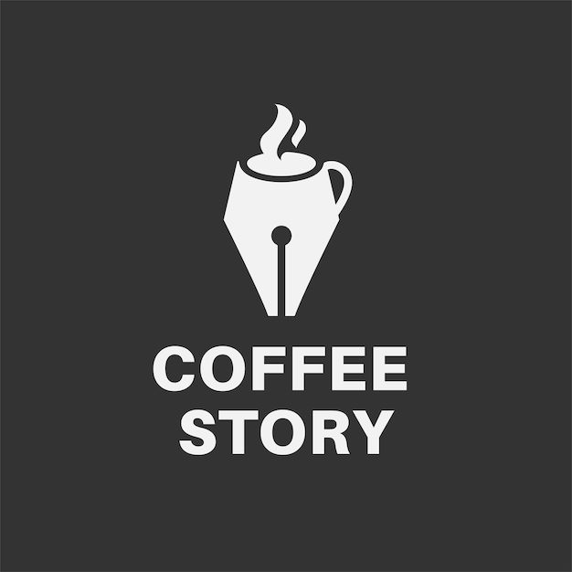 Logo stylo à café
