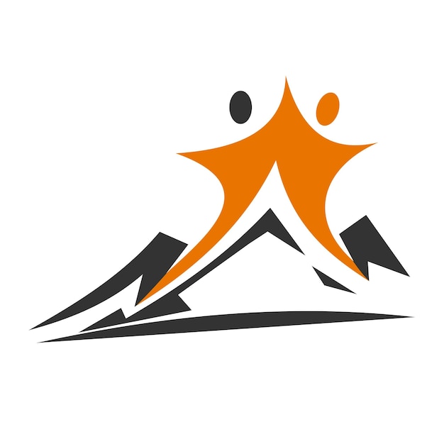 Vecteur logo de succès de conseil en montagne icône illustration identité de marque