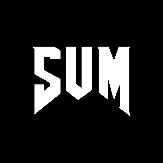 Le logo SUM est une combinaison de couleurs en noir et blanc, le logo SUM, le vecteur SUM, l'icône SUM et l'alphabet SUM.