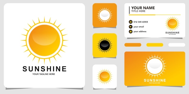 Logo Sunshine Avec Dessin Au Trait Et Carte De Visite