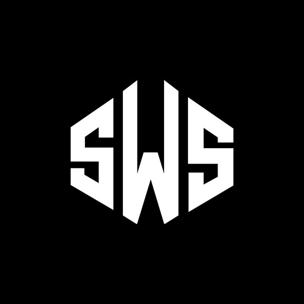 Le logo SWS en forme de lettre avec forme de polygone, de polygon et de cube, de modèle de logo vectoriel hexagonal, de couleurs blanches et noires, de monogramme, d'entreprise et de logo immobilier.