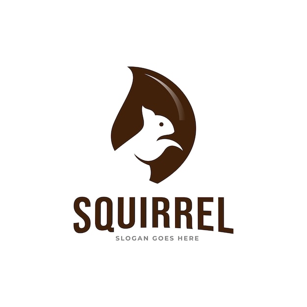 Logo De Symbole D'écureuil. Illustration Vectorielle.