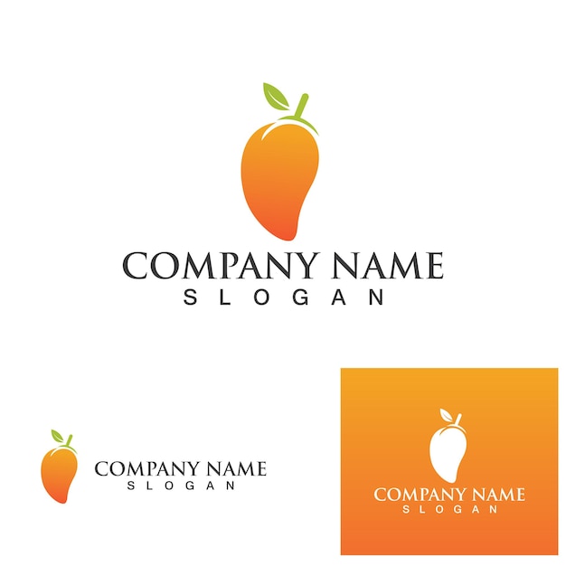 Logo et symbole frais de fruits de mangue