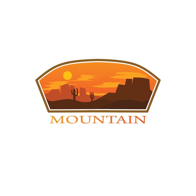 Logo Ou Symbole Des Montagnes Du Soir