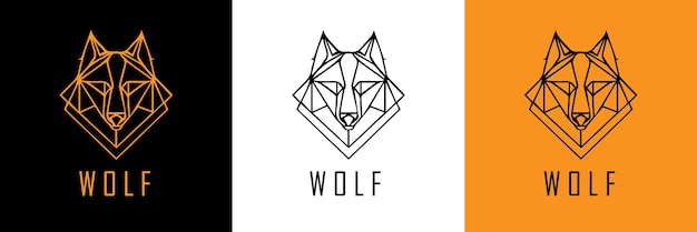 Logo De Symbole De Portrait De Tête De Loup. Conception de tatouage de tête de loup. Illustration vectorielle de loup.