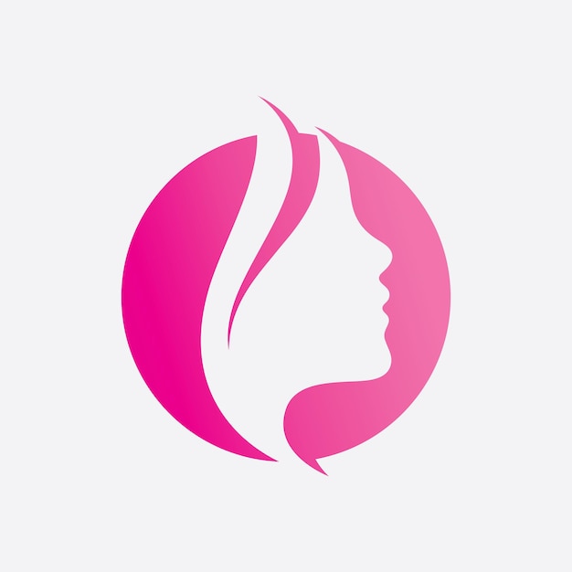 Logo et symboles de femme et de visage de cheveux