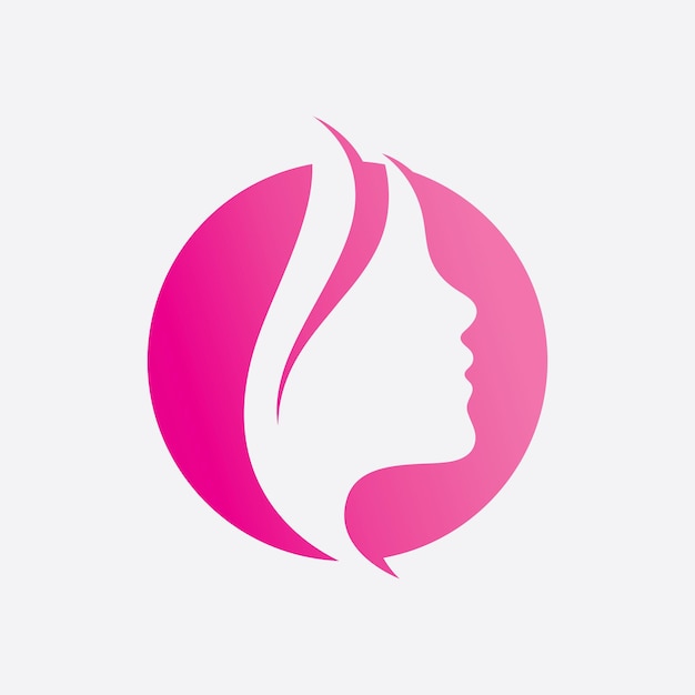 Logo Et Symboles De Femme Et De Visage De Cheveux