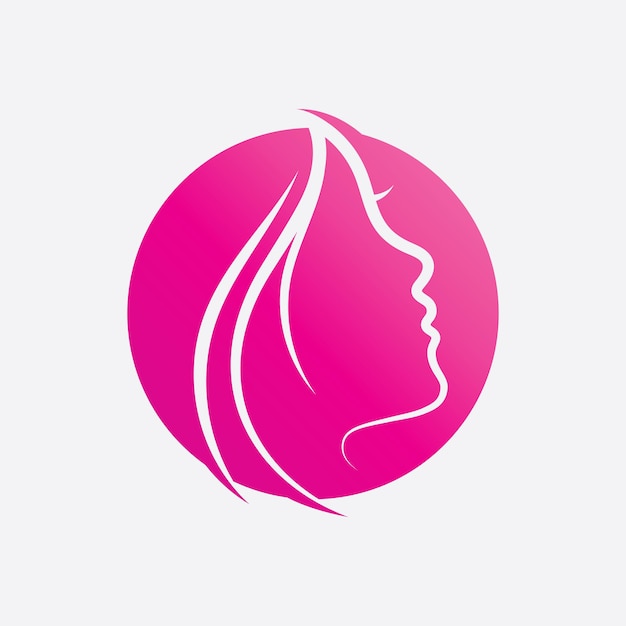 Logo Et Symboles De Femme Et De Visage De Cheveux