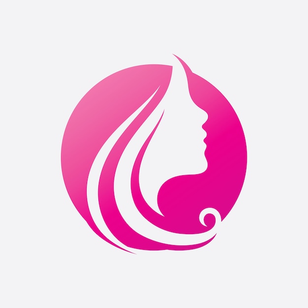 Logo et symboles de femme et de visage de cheveux