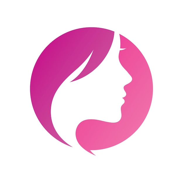 Logo et symboles de femme et de visage de cheveux
