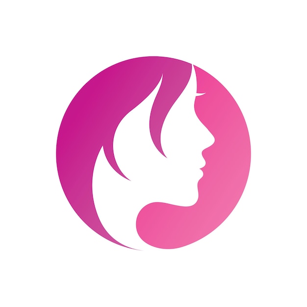 Logo et symboles de femme et de visage de cheveux