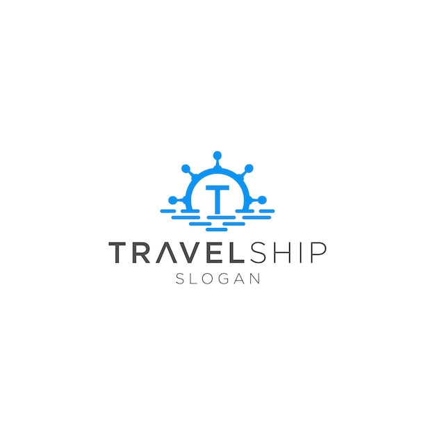 Logo T Conception De Navire De Voyage