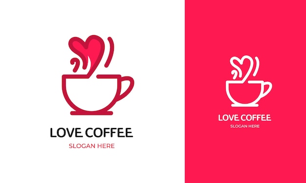 Logo De Tasse Avec Amour D'arôme Pour Amateur De Café Ou De Thé