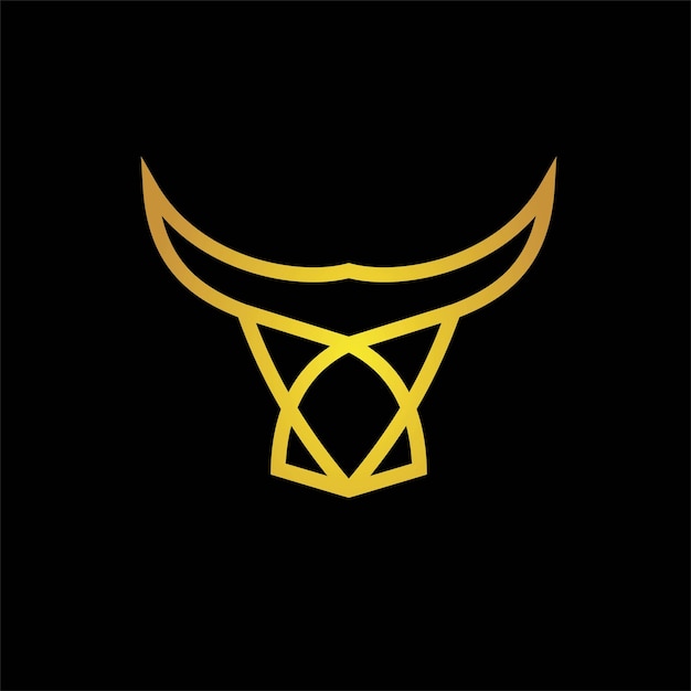 Vecteur logo taureau dessin au trait minimaliste
