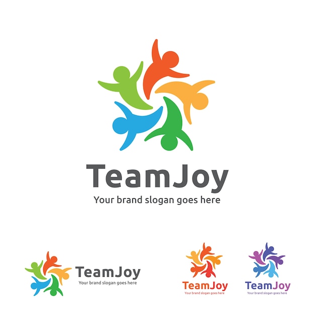 Logo De Team Joy, Icône D'équipe Teamwork